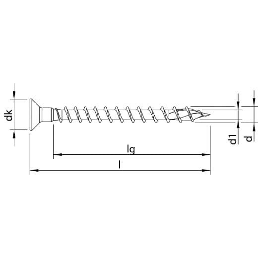 HECO TOPIX-plus 4,5 x 35, Senkkopf mit Kopfbohrung, Pozi-Drive + Kopflochbohrung 2,4 mm, Variables Vollgewinde, verzinkt blau, A3K