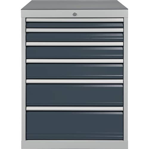 BEDRUNKA+HIRTH Schubladenschrank H1019xB705xT736mm lichtgrau/grau 6 Schubl.BEDRUNKA+HIRTH