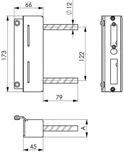 AMF Schließkasten 147-40 f.E-Öffner verz.z.Anschr.AMF