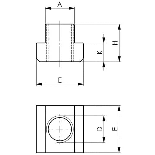 AMF T-Nutenstein (DIN 508) Werksnorm T-Nut 16mm M10 AMF