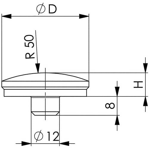 AMF Schraubbockaufsatz Nr.6440 Einsteckzapfen-D.12mm KGL AD 37mm AMF