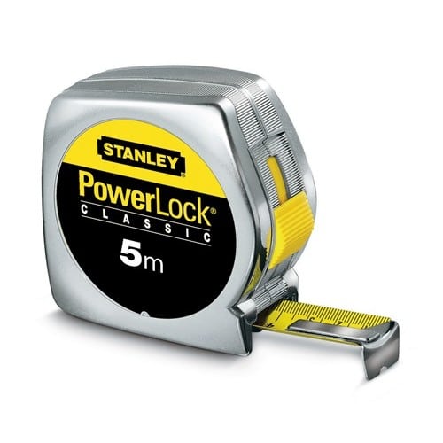 STANLEY Taschenrollbandmaß PowerLock® L.5m B.19mm mm/cm EG II Ku.Clip lose