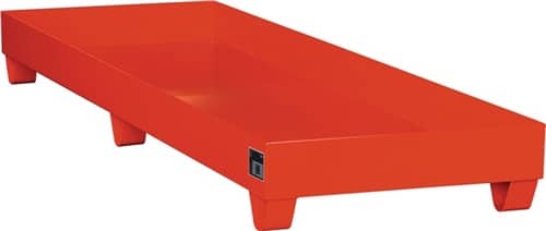 BAUER Auffangwanne feuerrot Auffangvol.241l L2400xB800xH250mm Stahlbl.o.Gitterrost