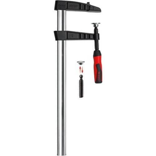 BESSEY Temperguss-Schraubknecht TGK-2K Spann-W.1500mm A.120mm 2K-Griff 35x11mm BESSEY