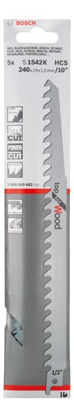 BOSCH Säbelsägeblatt S 1542 K, Top for Wood, 5er-Pack