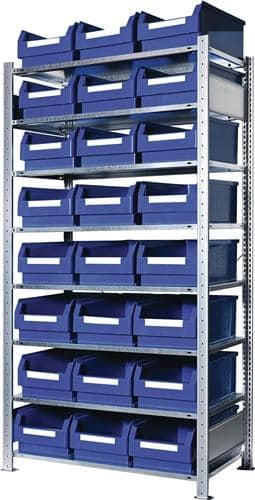 KAPPES Steckregal H2000xB1000xT500mm Grundregal 8 Stahl-Bd.24xGr.2 blau KAPPES