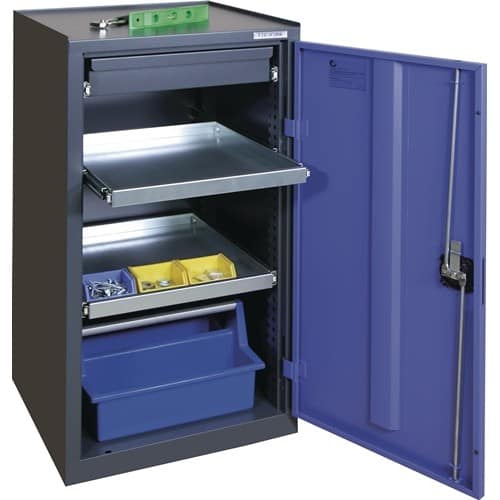 TECWERK Werkzeug-/Beistellschrank H1000xB500xT500mm 1Schubl.,2Bd.anthrazit/blau TECWERK
