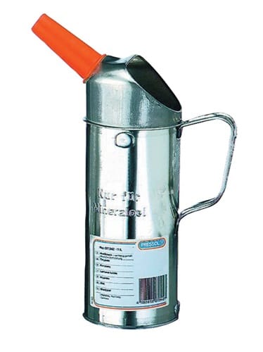 Messbecher m. Auslauftrichter aus Kunststoff Weißblech PRESSOL