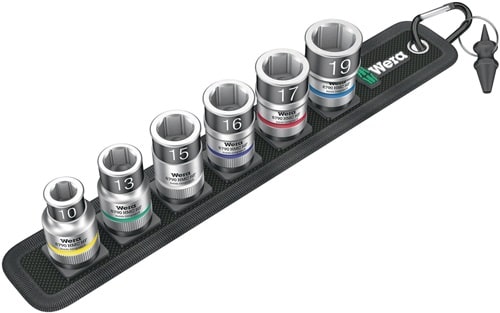 WERA Steckschlüsselsatz Belt C 1 Zyklop 7-tlg.1/2 Zoll 10-19mm f.a6-KT.-Schr.WERA