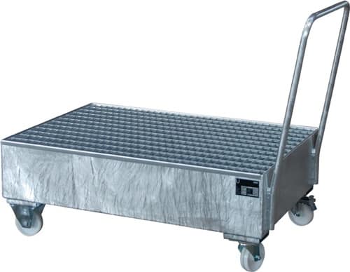 BAUER Auffangwanne Auffangvol.215l L1200xB800xH510mm Stahlbl.m.Rost 2x200l silber