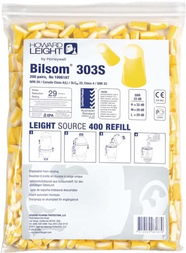 HONEYWELL HOWARD LEIGHT Gehörschutzstöpsel Bilsom 303S EN 352-2 SNR 32 dB Nachfüllpack 200 PA/Pack,Gr.S