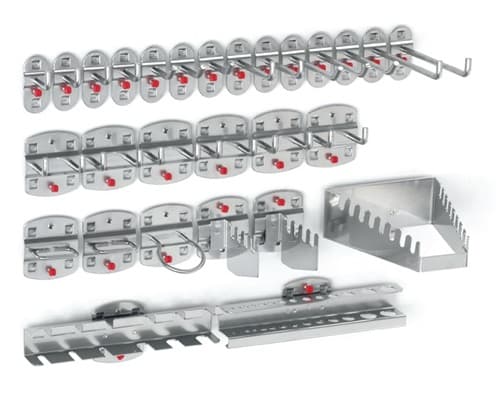 RASTERPLAN Werkzg.h.28-tlg.14 Haken/6 Doppelhaken/8 div.Hal.RASTERPLAN