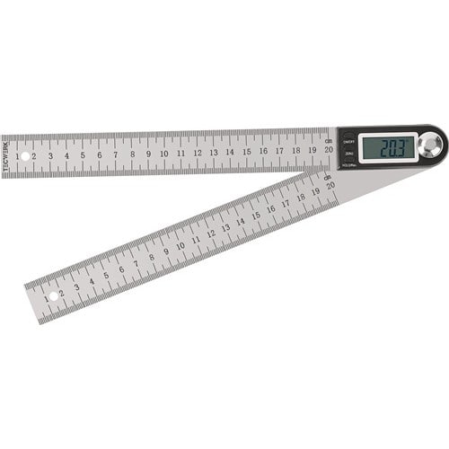 TECWERK Winkelmesser Schienen-L.200mm Abl.0,1Grad dig.TECWERK