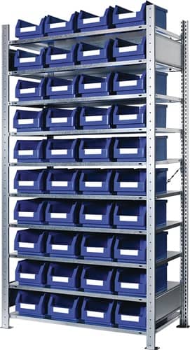 KAPPES Steckregal H2000xB1000xT400mm Grundregal 10 Stahl-Bd.40xGr.4 blau KAPPES