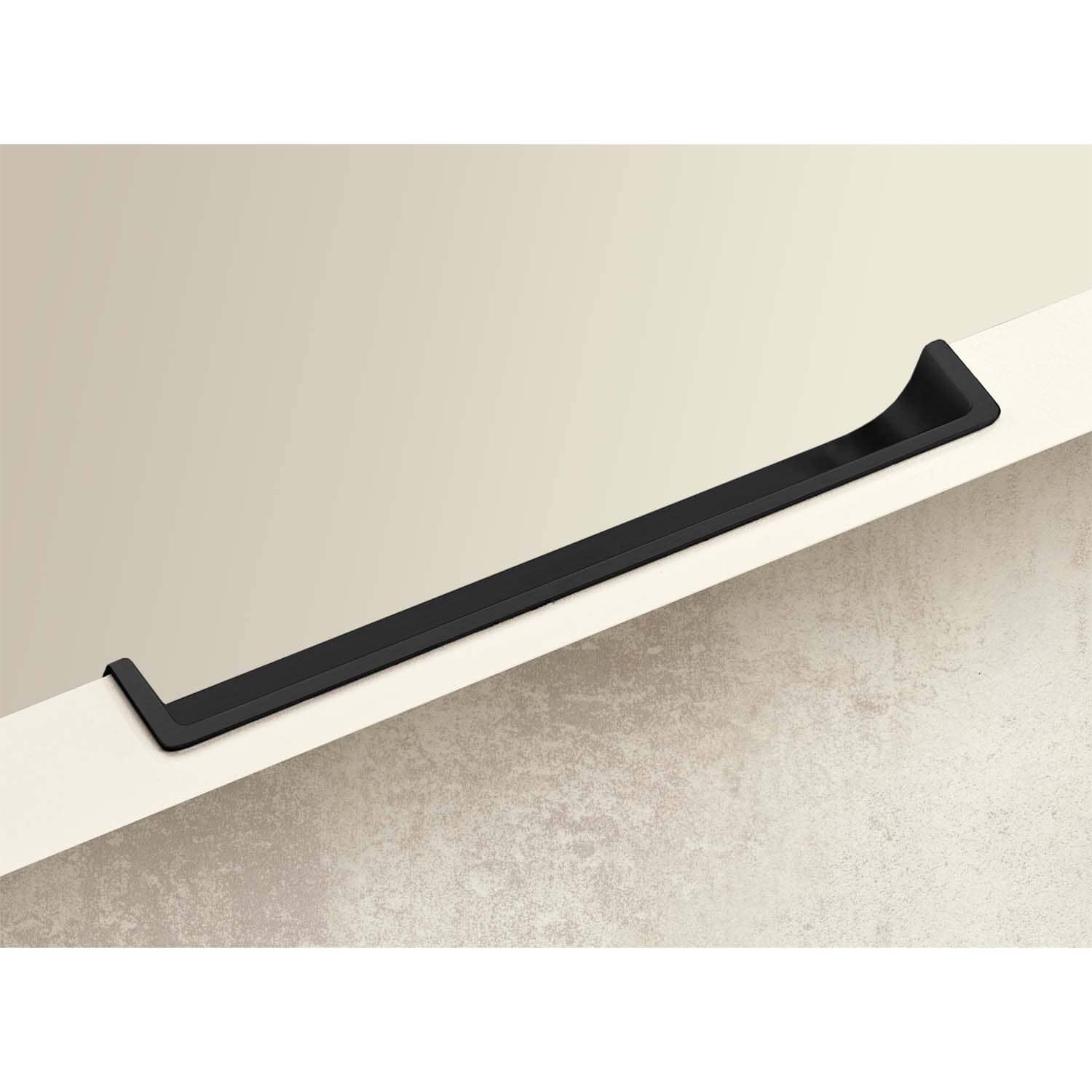 HETTICH Einsetzgriff Genzone, L 134 mm, B 16 mm, H 16 mm, Schwarz matt, 9347581