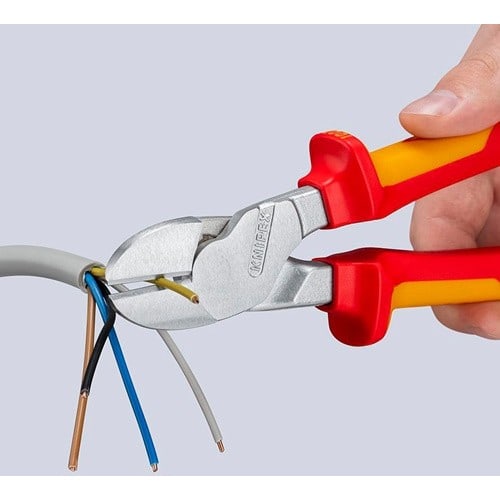 KNIPEX Kraftseitenschneider L.250mm VDE Form 0 Mehrkomp.-Hüllen KNIPEX