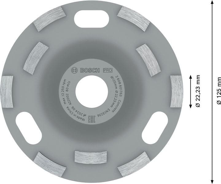 BOSCH Diamanttopfscheibe Expert for Concrete Hohe Geschwindigkeit 125 x 22,23 x 5 mm