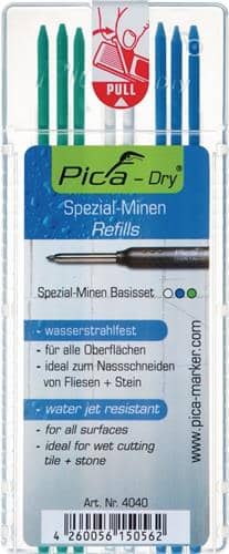 PICA Minenset Pica-Dry 3x blau,2x weiß,3x grün wasserstrahlfest 8 Minen/Set