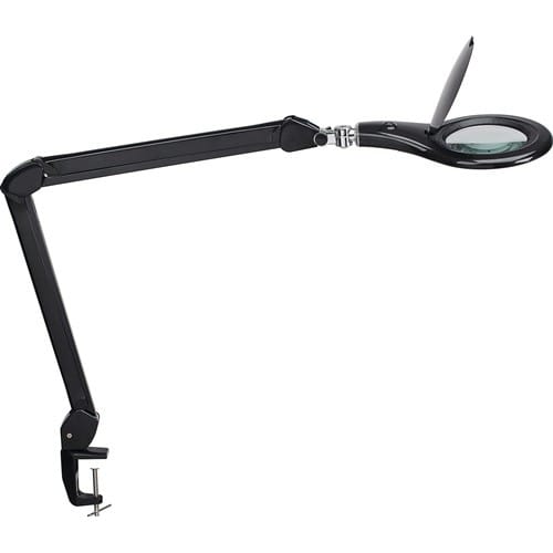 LED-Lupenleuchte Glaslinse 127mm (5 Zoll) Tischklemme schwarz