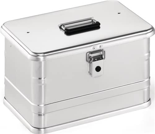 Aluminiumbox mit Klapphebelverschlüssen mit Bohrungen