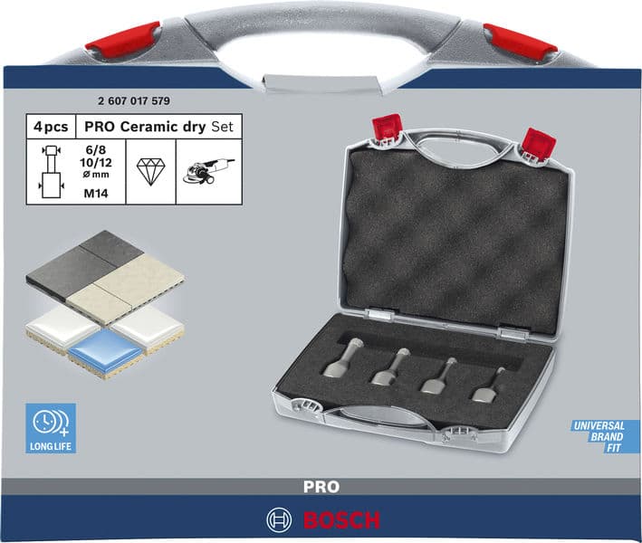 BOSCH Diamanttrockenbohrer-Set Dry Speed, 4-teilig, 6 - 12 mm