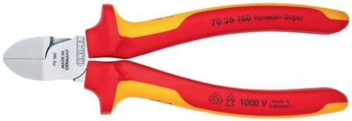 KNIPEX Seitenschneider L.160mm Kopf verchr.VDE Mehrkomp.-Hüllen KNIPEX
