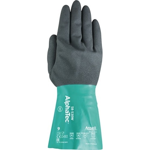 ANSELL Chemiehandschuh Alpha-Tec 58-530W Gr.10 grün/grau EN 388,EN 374,EN 1149 Kat.III