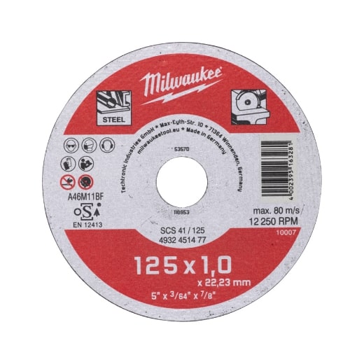 MILWAUKEE SCS41 1 mm Contractor Metalltrennscheibe Contractor 125 mm