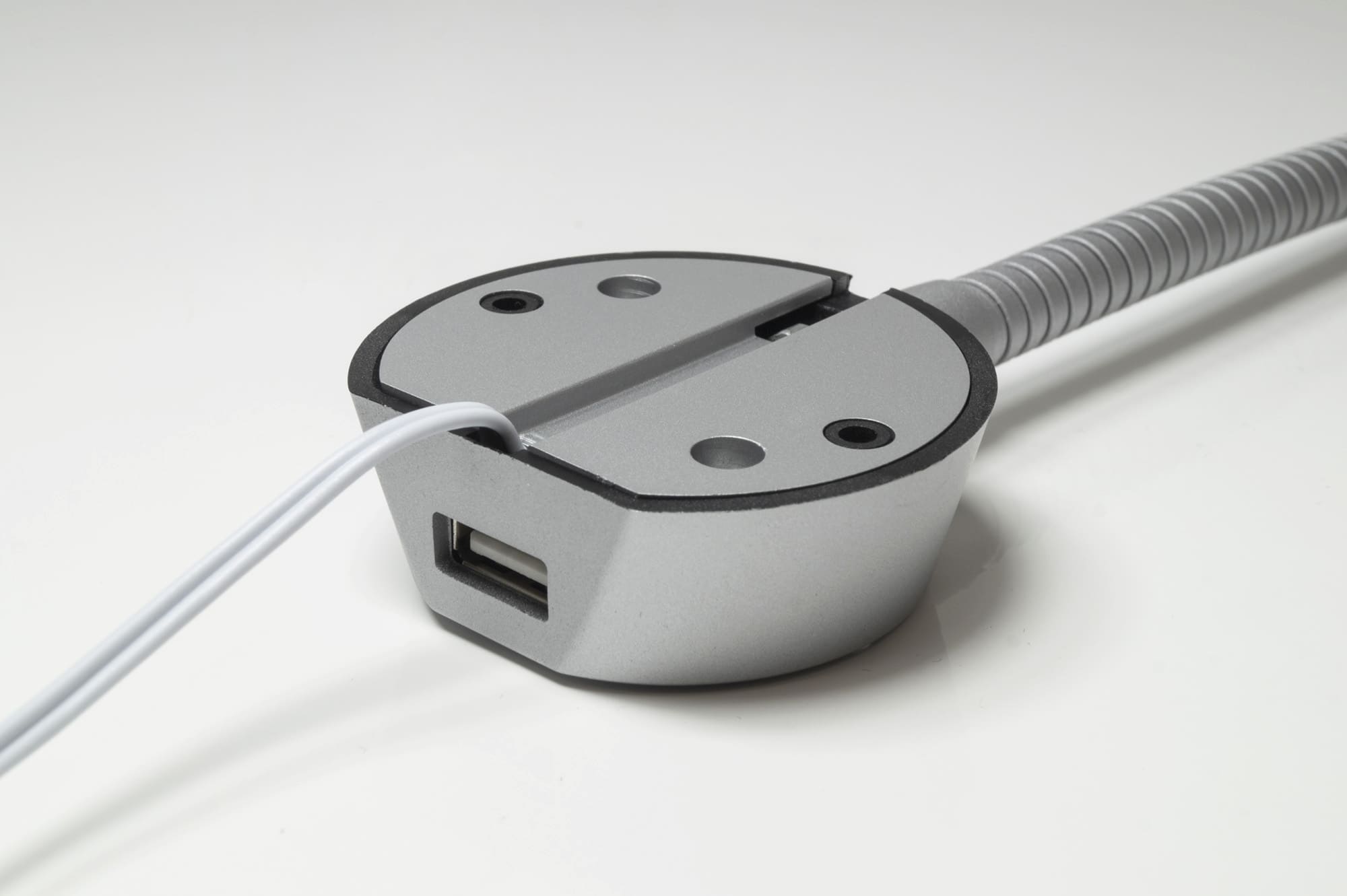 L&S 1-er Set Bettanbauleuchte BU 1 12 V 1,2 W Silber USB + EVG