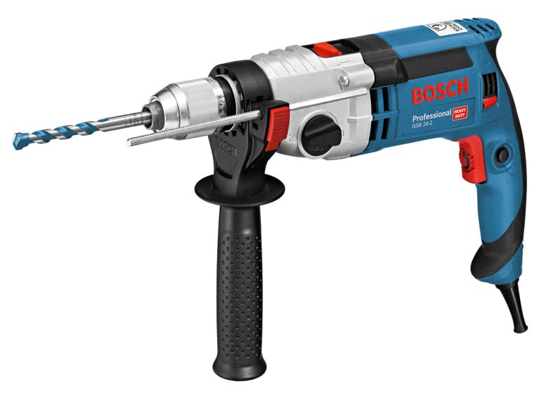 BOSCH Schlagbohrmaschine GSB 24-2, mit 7-teiligem Holzbohrer-Set, Lochsäge-Set