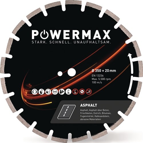 Diamanttrennscheibe PowerMax Asphalt Segmenthöhe 12 mm POWERMAX