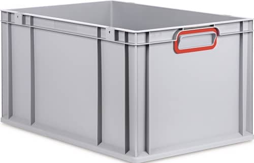 ALLIT Transportstapelbehälter L600xB400xH320mm grau PP geschlossener Griff rot