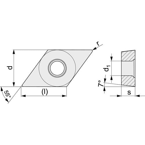 TECWERK Wendeschneidplatte DCMT070204-M UNI35 Bearb.mittel TECWERK