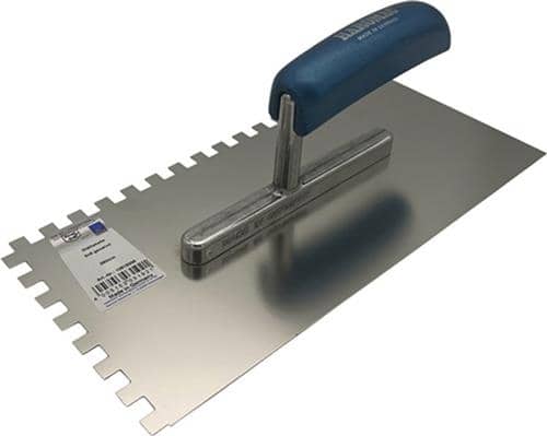 HAROMAC Glättekelle L.280mm B.130mm Buchenholzgriff Zahn 12x12mm rostfr.VA HAROMAC