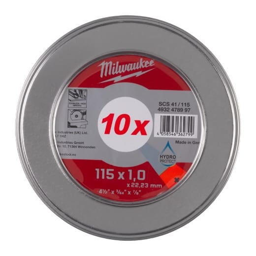 MILWAUKEE 10 x SCS41 1 mm in Metallbox Metalltrennscheibe PRO+ INOX 115 mm