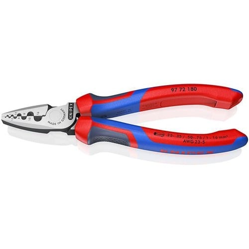 KNIPEX Aderendhülsenzange Gesamt-L.180mm 0,25-16,0 (AWG 23-5) mm² pol.Mehrkomp.-Hüllen