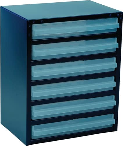 RAACO Kleinteilemagazin B357xT255xH435mm galvanisiertes Stahlbl.6 Schubl.