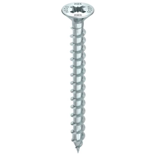 HECO TOPIX-plus 4,0 x 35, Senkkopf mit Frästaschen, Pozi-Drive, Variables Vollgewinde, verzinkt blau, A3K