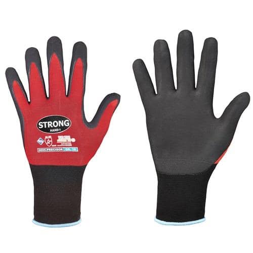 STRONGHAND Handschuhe PRECISOR Gr.10 rot/schwarz EN 420/EN 388 PSA II STRONGHAND