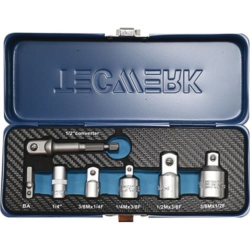 TECWERK Adaptersatz 7-tlg.1/4-1/2 Zoll inkl.Maschinenadapter TECWERK