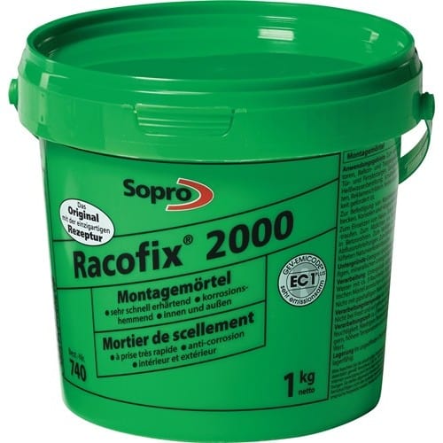 SOPRO Montagemörtel Racofix® 2000 1:3 Raumteile (Wasser/Mörtel) 1kg Eimer SOPRO