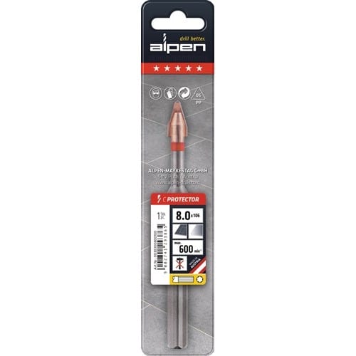 ALPEN Feinsteinzeugfliesenbohrer C PROTECTOR D.8mm ALPEN