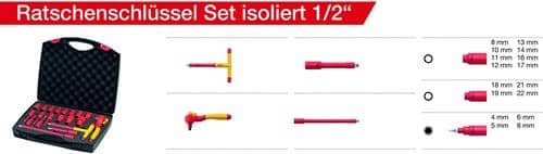 WIHA Ratschenschlüsselset 21-tlg.1/2 Zoll 10-32mm Außen 6kt.,4-10mm Innen 6kt.Z.72