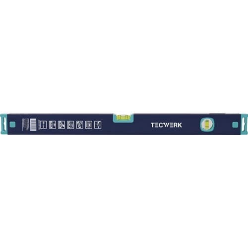 TECWERK Wasserwaage 60cm Alu.blau Spiegellibelle max.±0,5 mm/m TECWERK