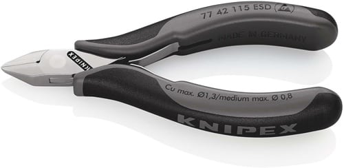 KNIPEX Elektronikseitenschneider L.115mm Form 4 Facette nein spiegelpol.KNIPEX