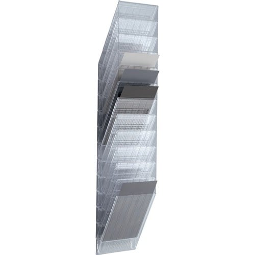DURABLE Prospekthalter H1115xB240xT135mm Anz.Fächer 12 A4 hoch Polystyrol transp.