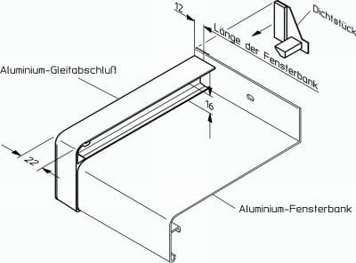 GUTMANN Gleitabschluss MF 400, 240 mm, blank