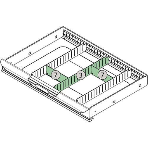 TECWERK Schubladenunterteilungsmaterial 3-tlg.Erweiterungsset 3 TECWERK