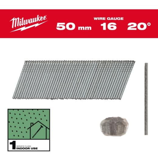 1,36 x 1,61 x 50 mm verzinkt, 20° Stauchkopf-Nägel 16 Gauge für M18CN16GA & M18FN16GA
