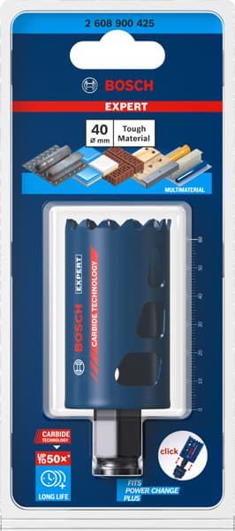 BOSCH EXPERT Tough Material Lochsäge, 40 x 60 mm. Für Dreh- und Schlagbohrer